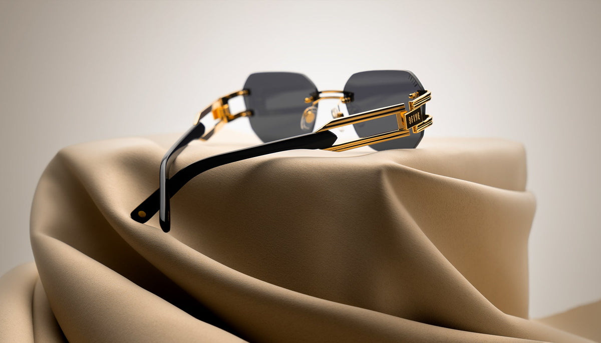 9FIVE Royals Lite Black & 24K Gold Sunglasses