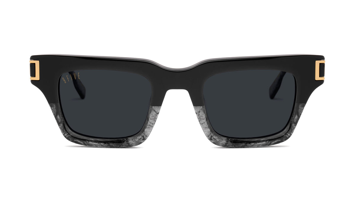 9FIVE Avenue Black Marble & 24K Gold Sunglasses