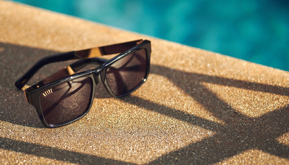 9FIVE Caps LX Black & 24k Gold Sunglasses