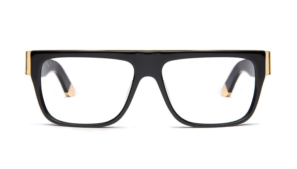 9FIVE 22 Black & 24k Gold Clear Lens Glasses