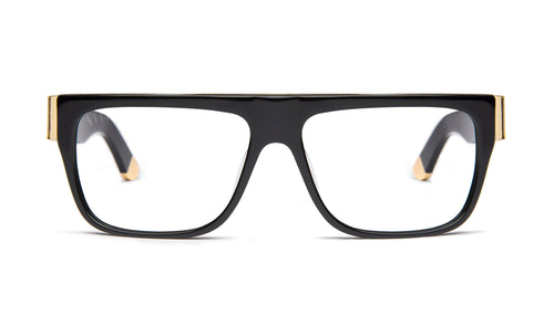 9FIVE 22 Black & 24k Gold Clear Lens Glasses