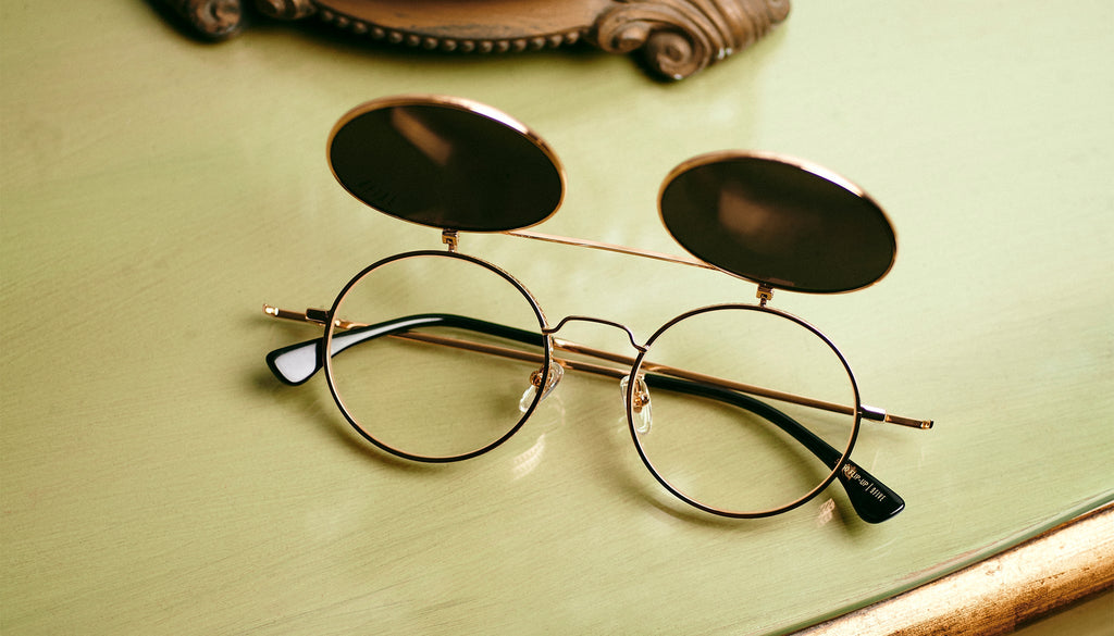 9FIVE 50-50 Flip-Up 24K Gold Sunglasses