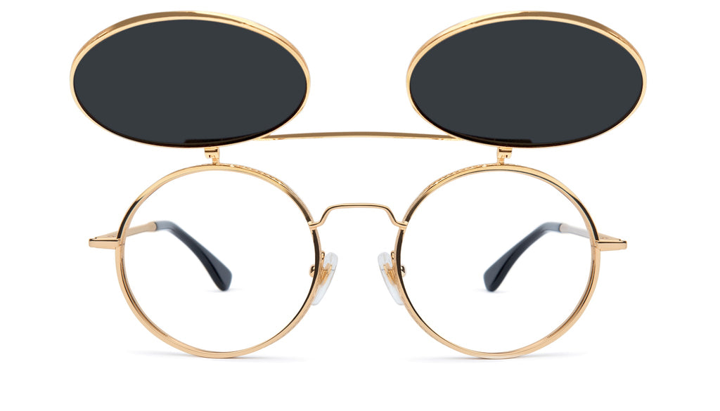 9FIVE 50-50 Flip-Up 24K Gold Sunglasses