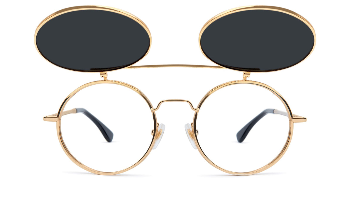 9FIVE 50-50 Flip-Up 24K Gold Sunglasses