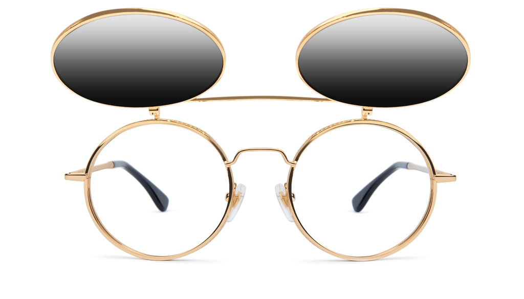 9FIVE 50-50 Flip-Up 24K Gold Sunglasses