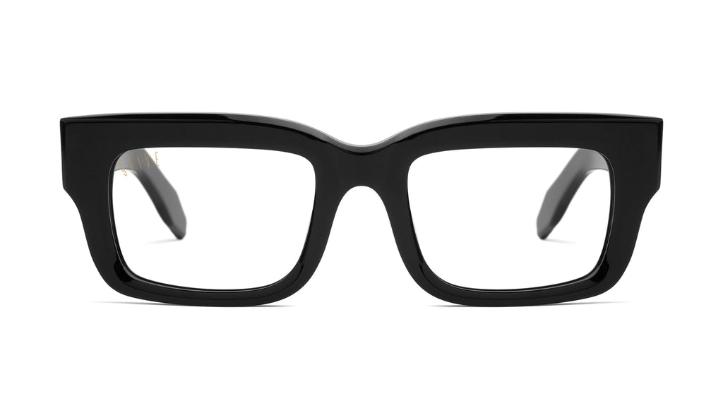 9FIVE Apex Black & 24K Gold Clear Lens Glasses