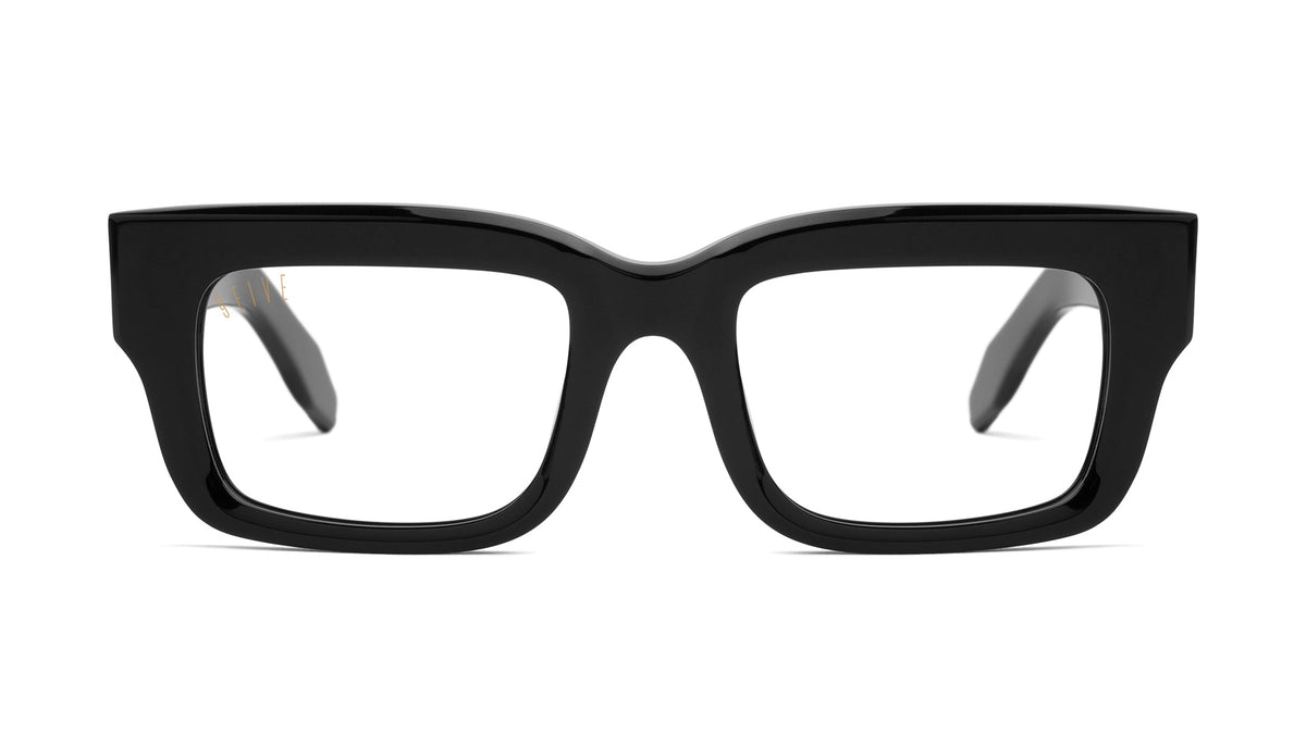 9FIVE Apex Black & 24K Gold Clear Lens Glasses