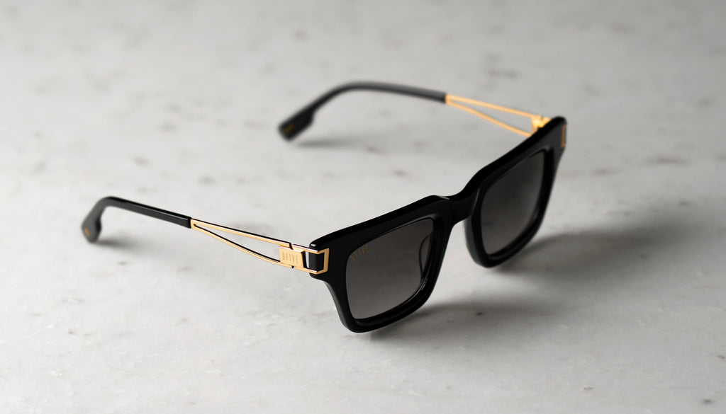 9FIVE Avenue Black & 24K Gold Sunglasses