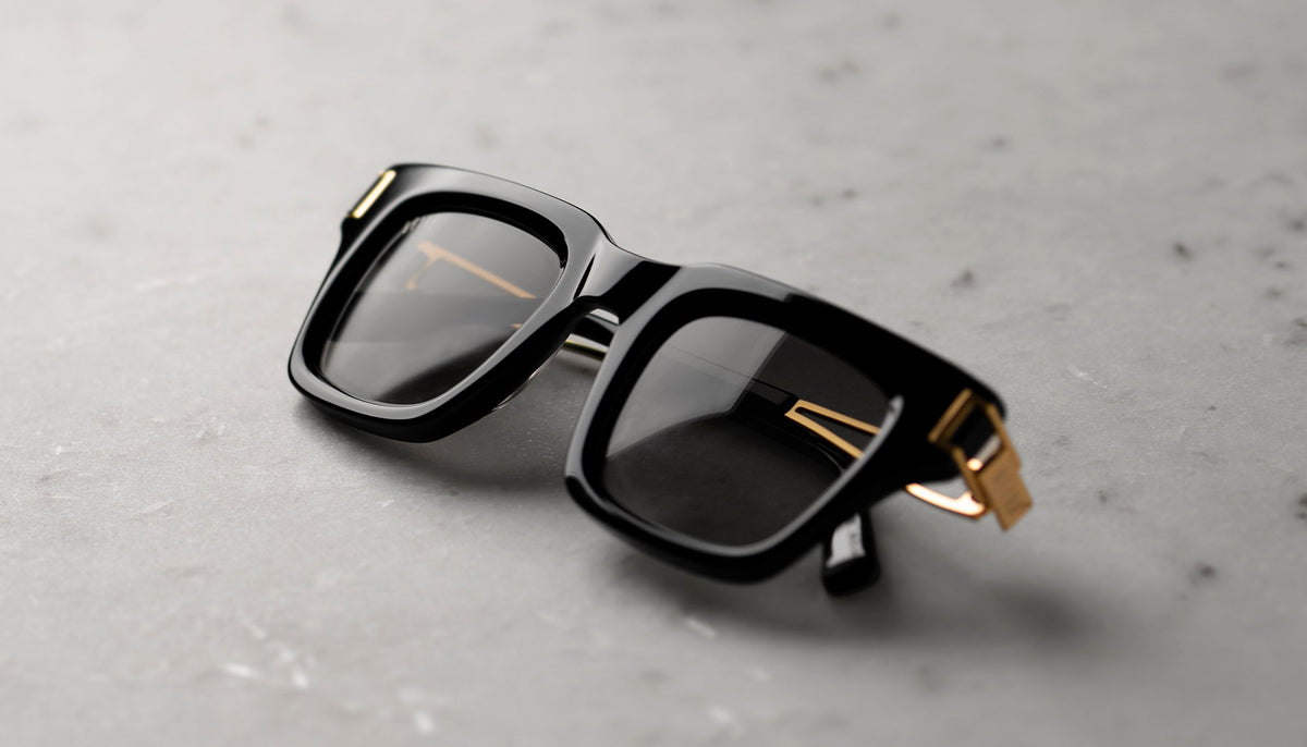 9FIVE Avenue Black & 24K Gold Sunglasses