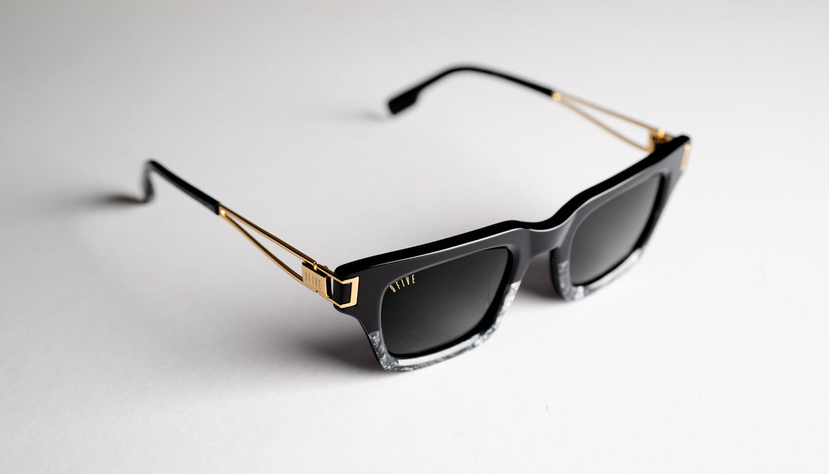 9FIVE Avenue Black Marble & 24K Gold - Gradient Sunglasses