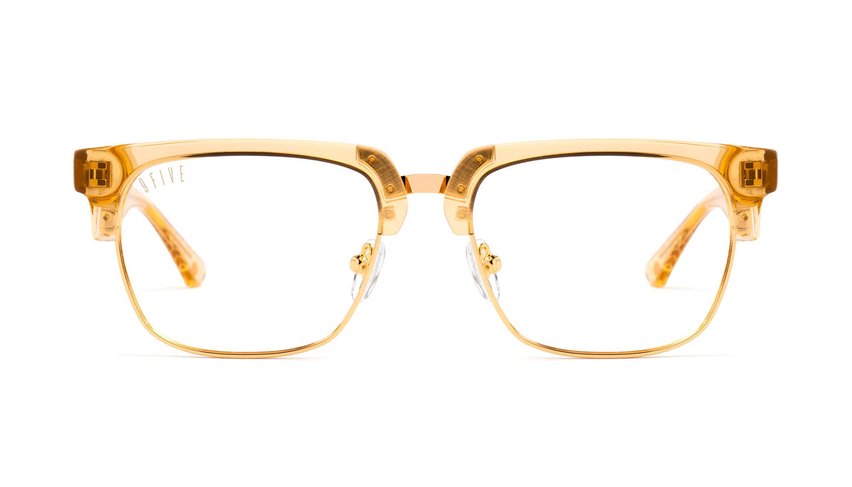 9FIVE Belmont Gold Snake Clear Lens Glasses