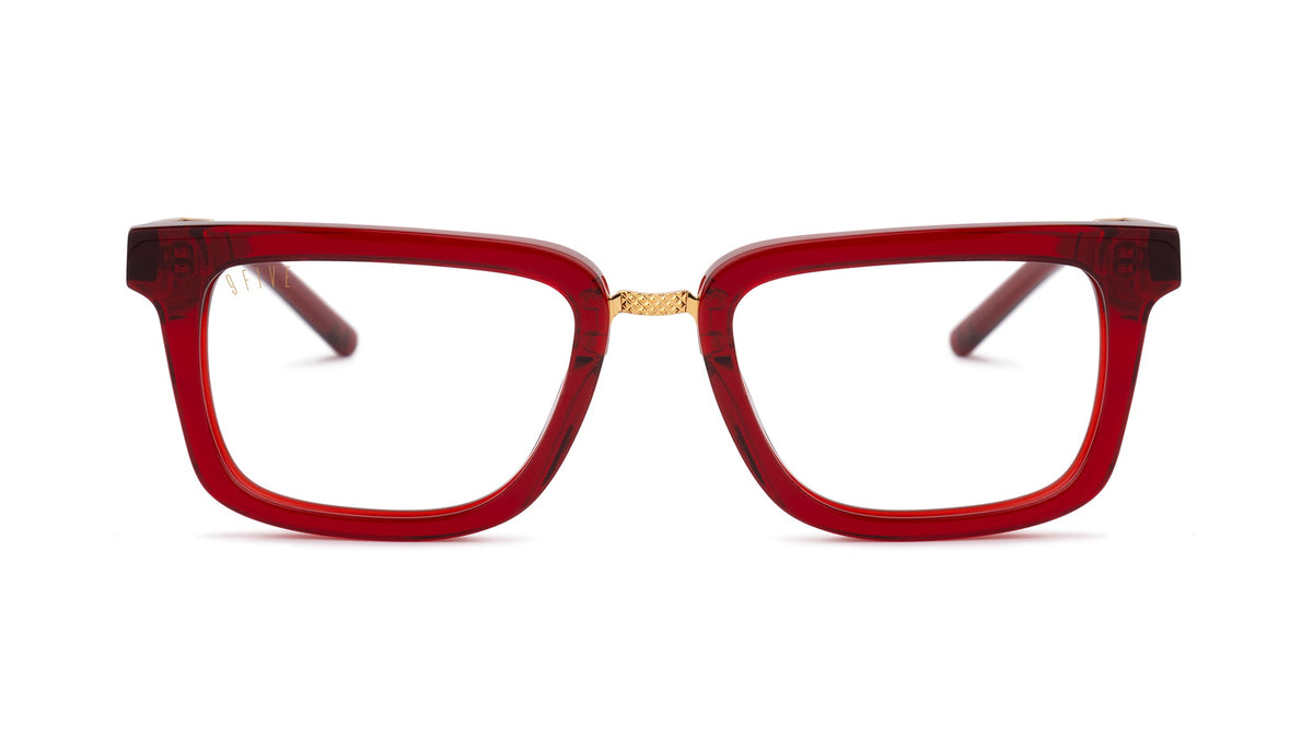 9FIVE Bishop Ruby & 24K Gold Clear Lens Glasses