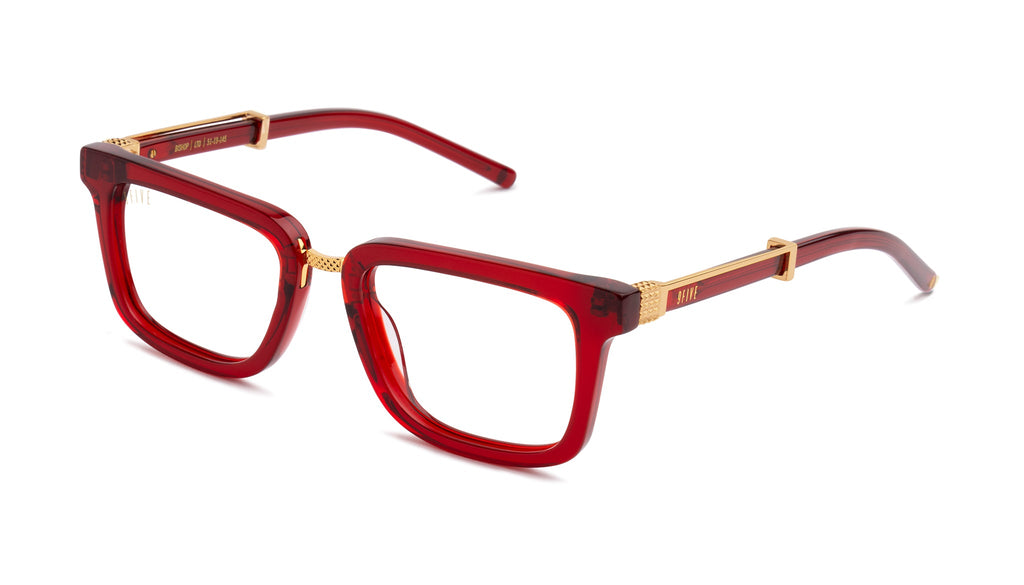 9FIVE Bishop Ruby & 24K Gold Clear Lens Glasses