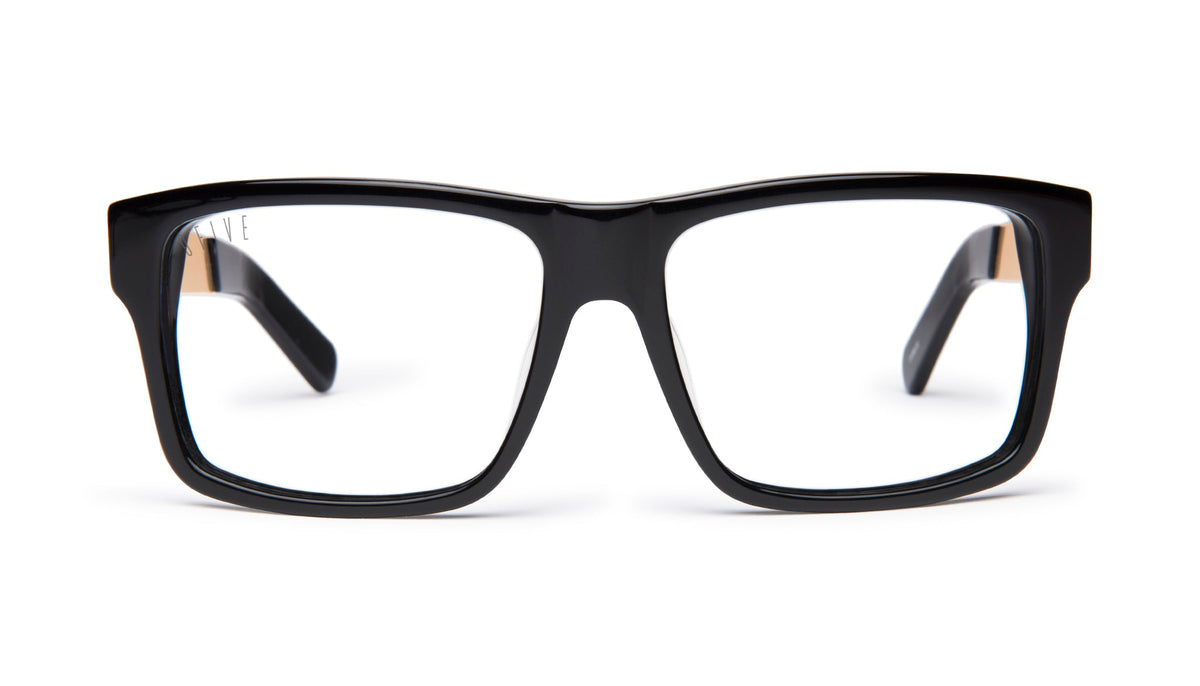 9FIVE Caps LX Black & 24K Gold Clear Lens Glasses