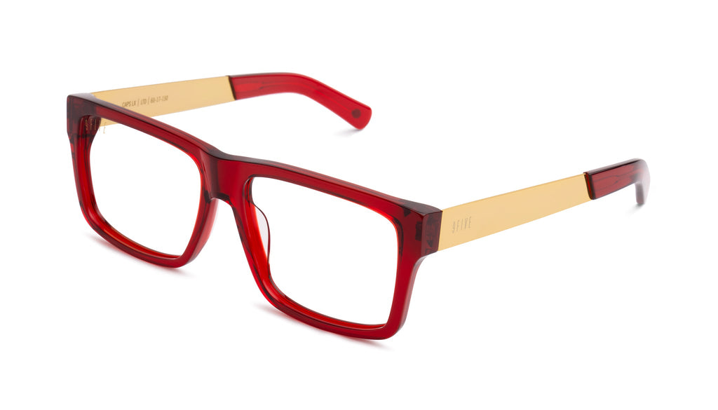 9FIVE Caps LX Ruby & 24K Gold Clear Lens Glasses