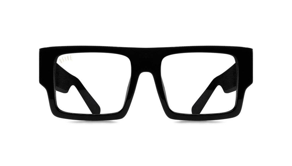 9FIVE Diego Black & 24K Gold Clear Lens Glasses