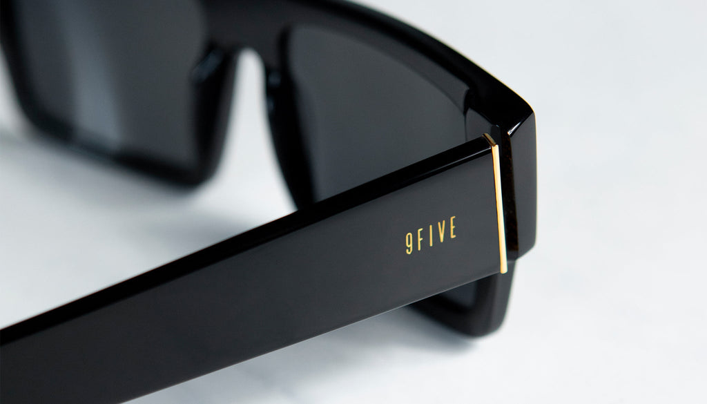 9FIVE Diego Black & 24K Gold Sunglasses