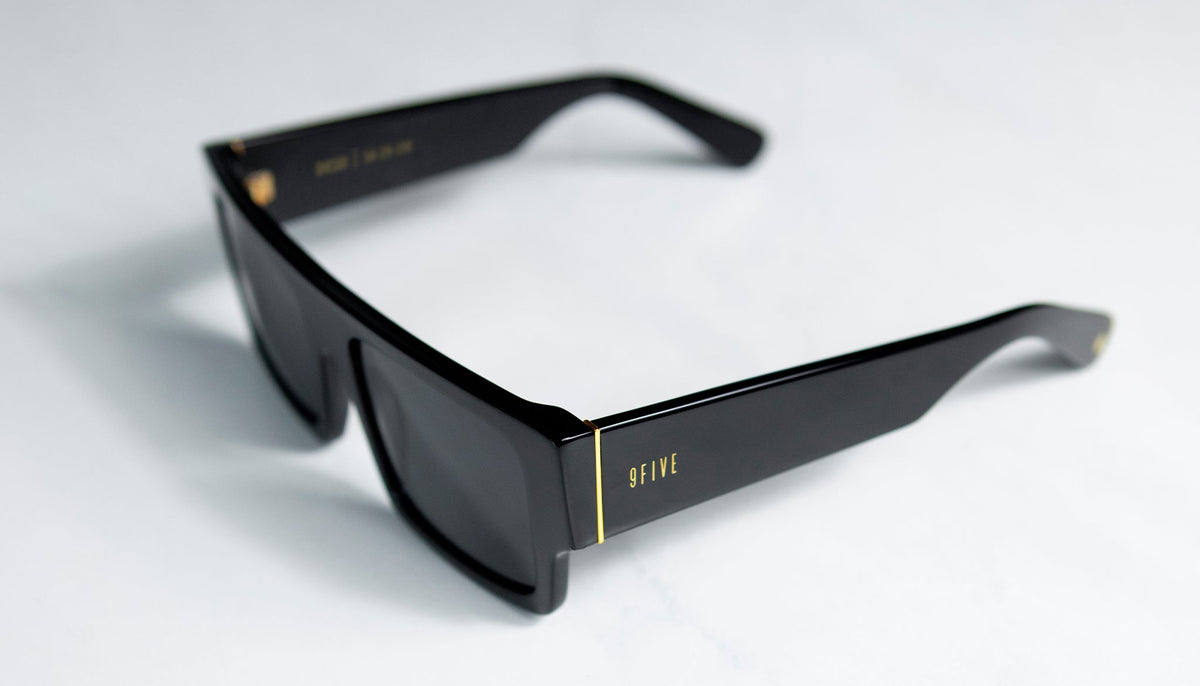 9FIVE Diego Black & 24K Gold Sunglasses