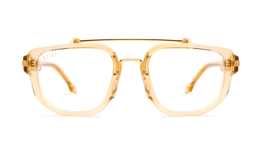 9FIVE Lawrence Gold Snake Clear Lens Glasses