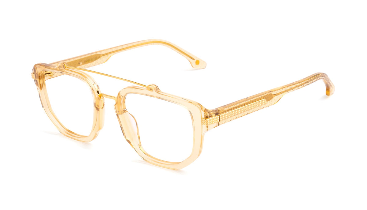 9FIVE Lawrence Gold Snake Clear Lens Glasses
