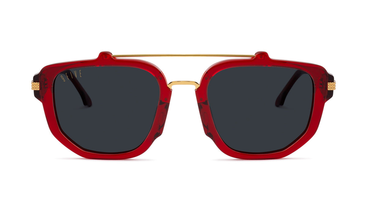 9FIVE Lawrence Ruby & 24K Gold Sunglasses