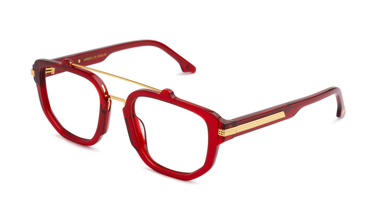 9FIVE Lawrence Ruby & 24K Gold Clear Lens Glasses