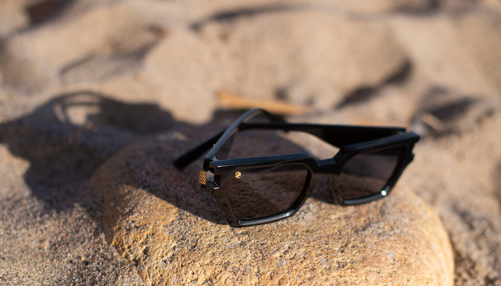9FIVE Locks Black & 24K Gold Sunglasses