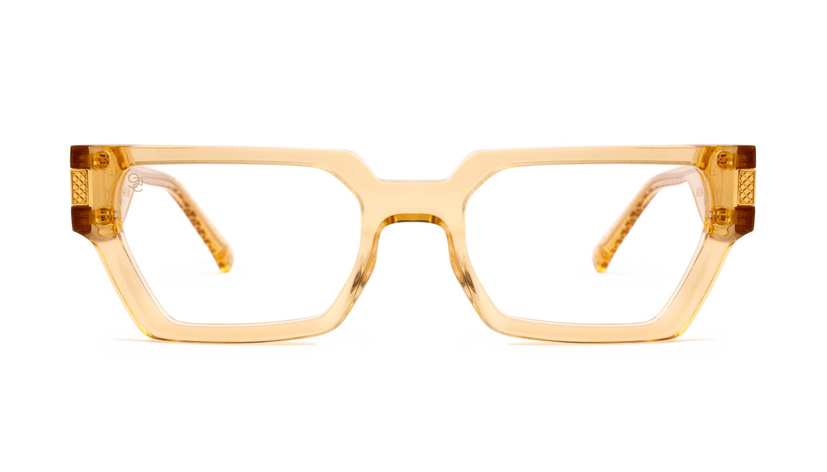 9FIVE Locks Gold Snake Clear Lens Glasses