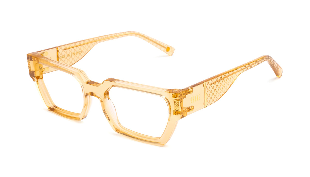 9FIVE Locks Gold Snake Clear Lens Glasses