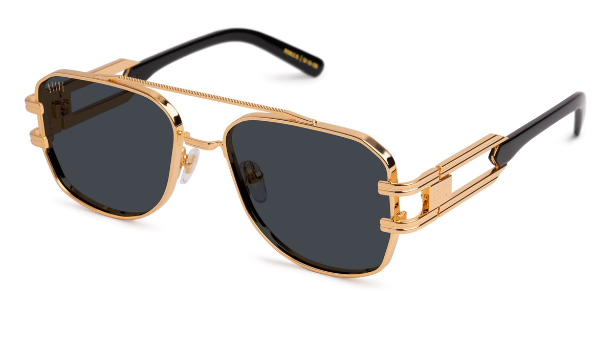 9FIVE Royals Black & 24K Gold XL Sunglasses