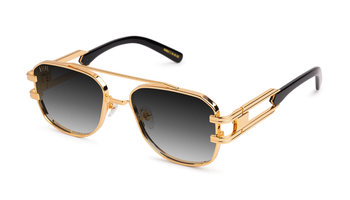 9FIVE Royals Black & 24K Gold XL - Gradient Sunglasses