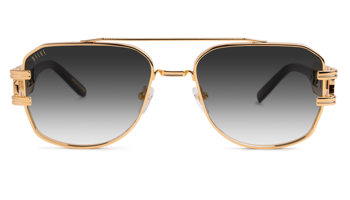 9FIVE Royals Black & 24K Gold XL - Gradient Sunglasses
