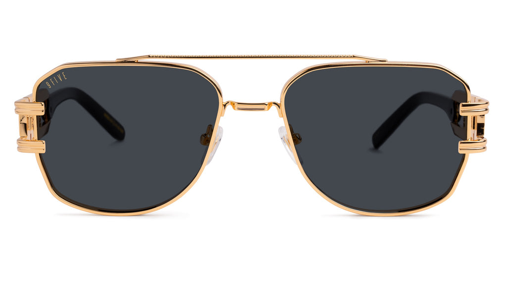 9FIVE Royals Black & 24K Gold XL Sunglasses