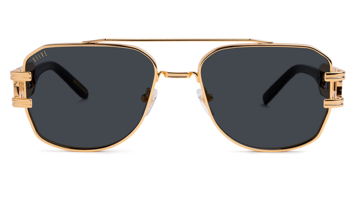 9FIVE Royals Black & 24K Gold XL Sunglasses