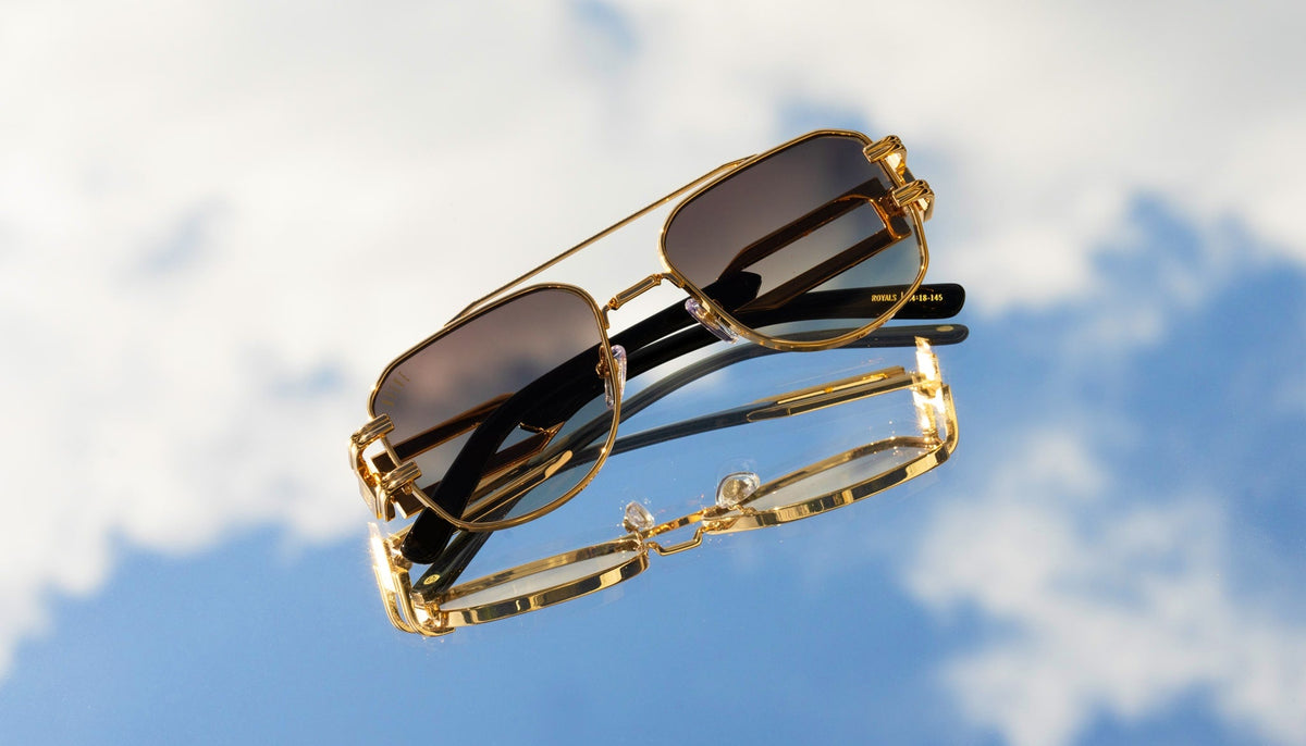 9FIVE Royals Black & 24K Gold XL - Gradient Sunglasses