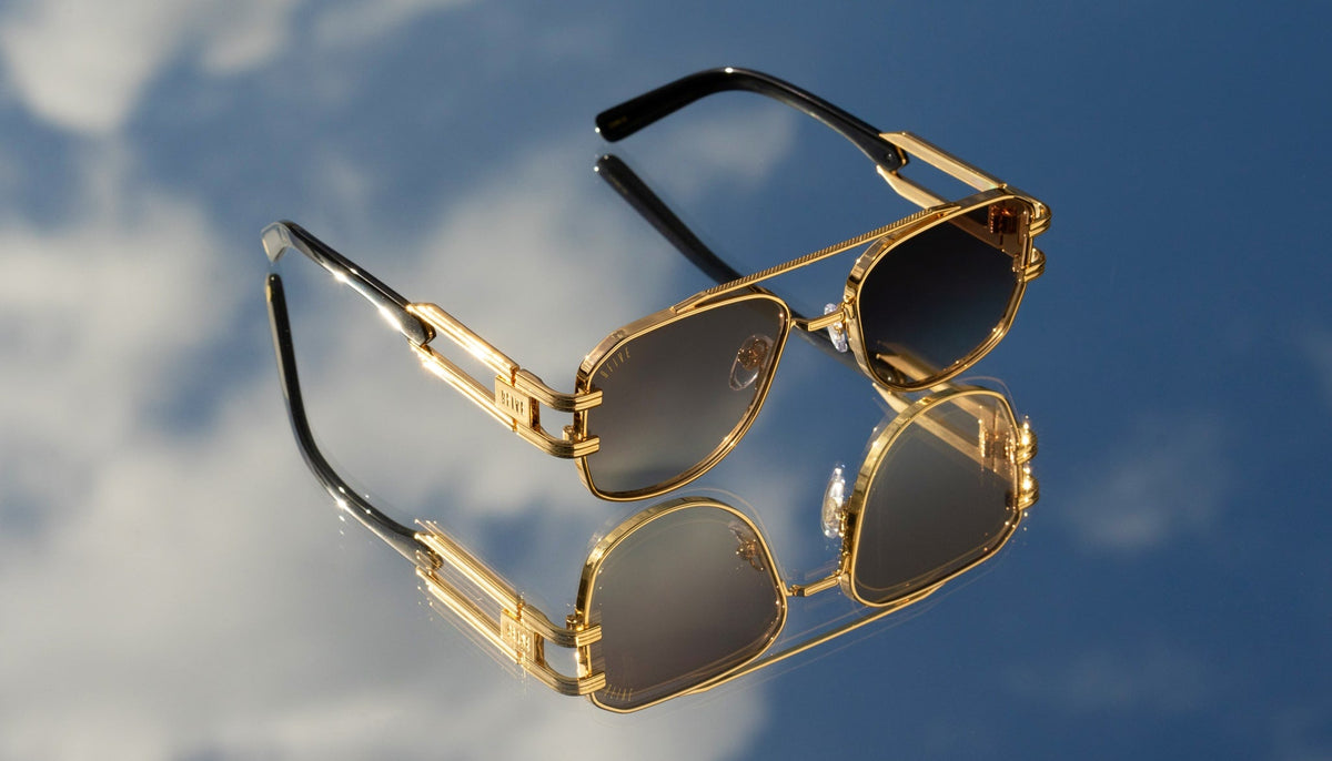9FIVE Royals Black & 24K Gold XL Sunglasses