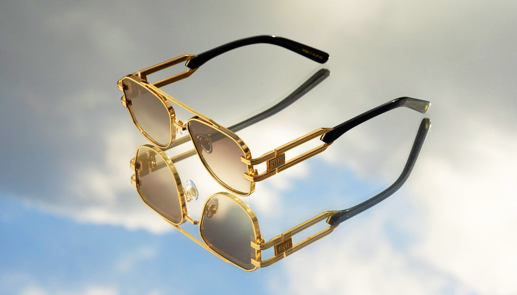 9FIVE Royals Black & 24K Gold XL Sunglasses