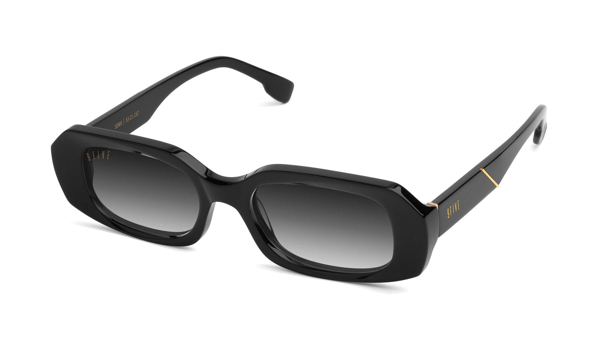 9FIVE Soma Black & 24K Gold - Gradient Sunglasses