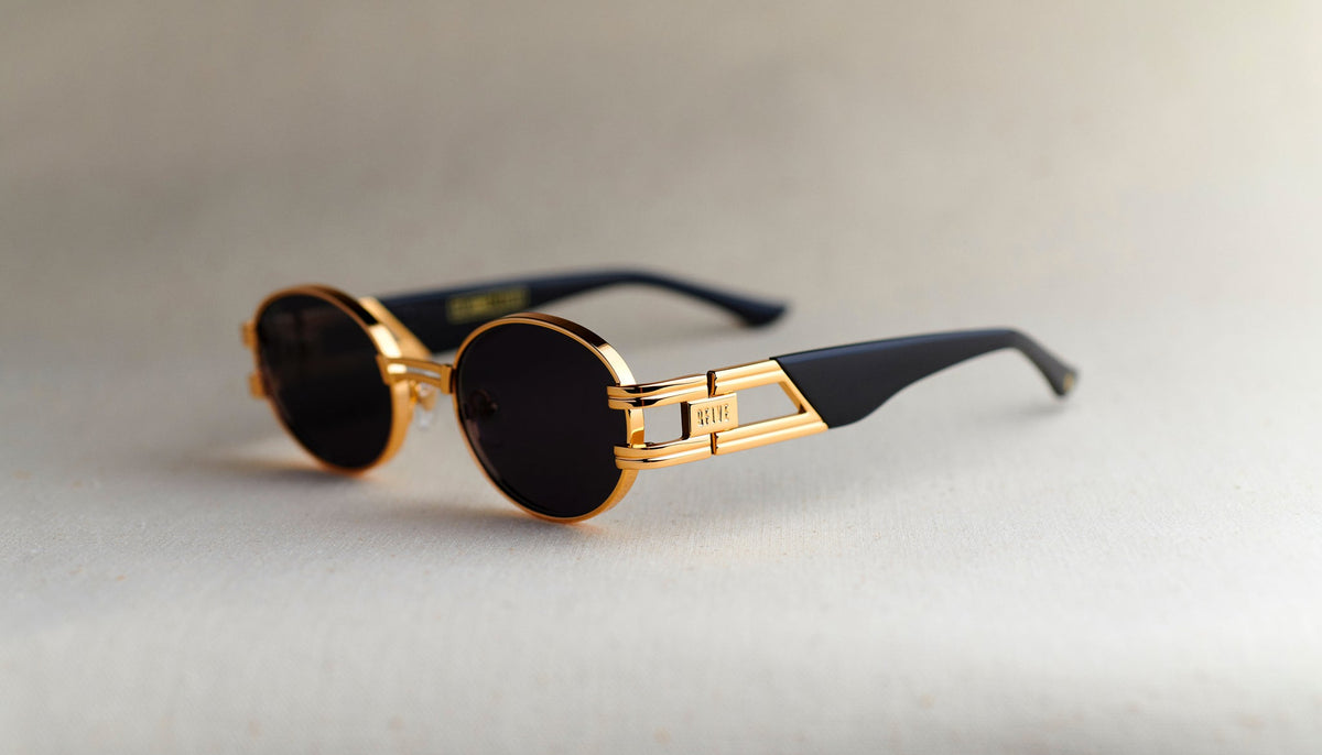 9FIVE St. James Black & 24K Gold Sunglasses