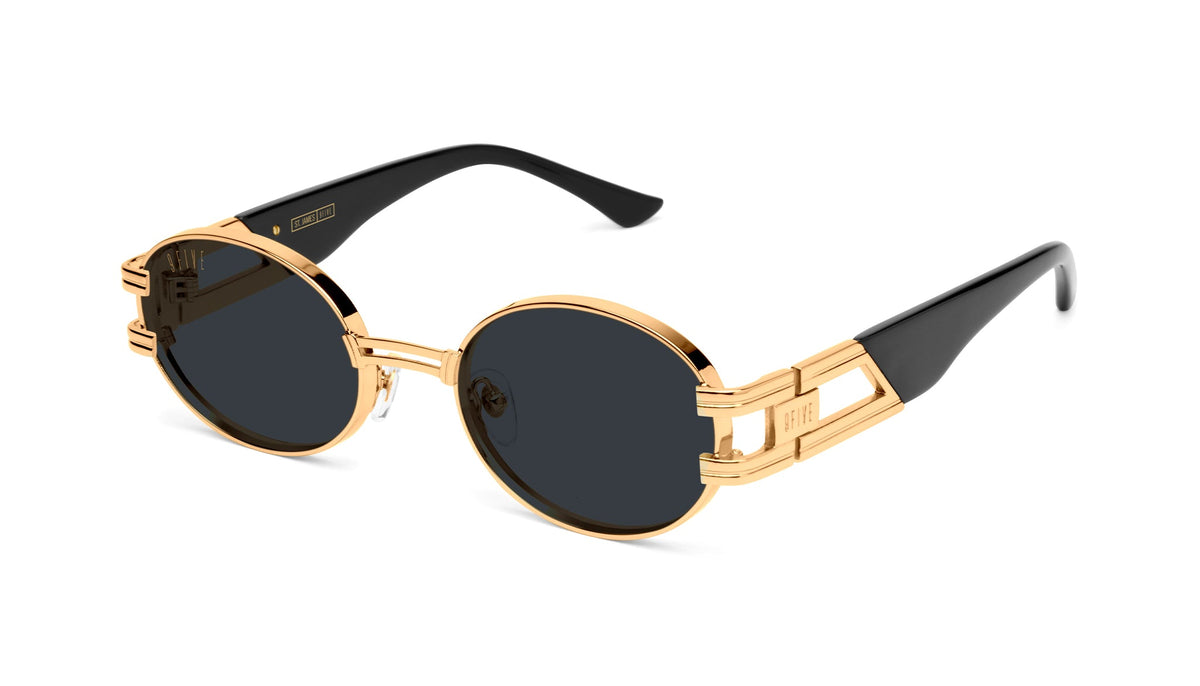 9FIVE St. James Black & 24k Gold Clear Lens Glasses Rx