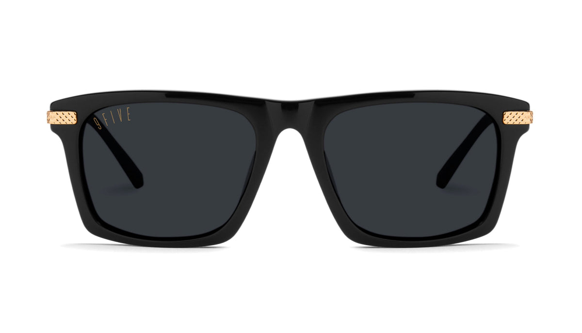 9FIVE Three Black & 24k Gold Sunglasses