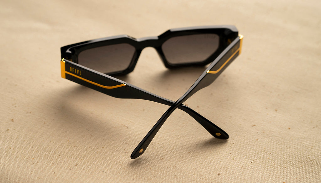 9FIVE Vincent Black & 24K Gold - Gradient Sunglasses