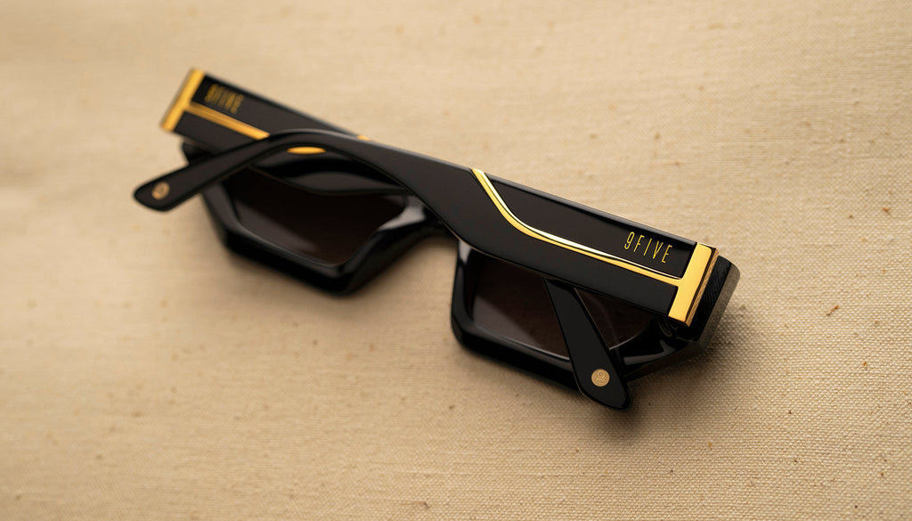 9FIVE Vincent Black & 24K Gold Sunglasses
