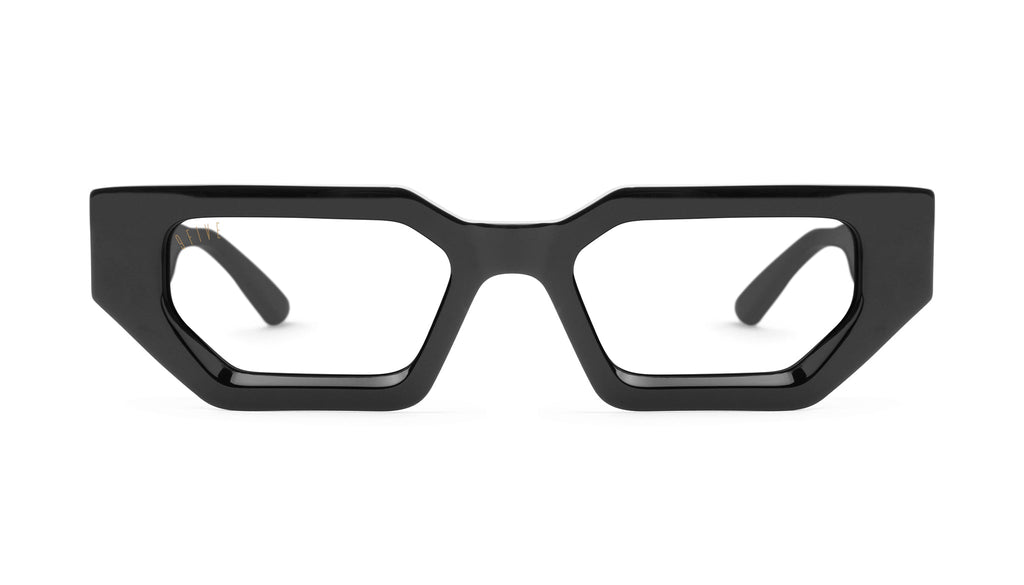 9FIVE Vincent Black & 24K Gold - Clear Lens Glasses