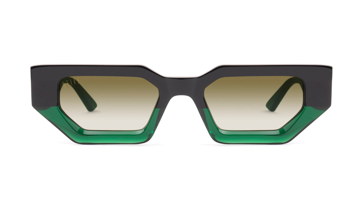 9FIVE Vincent Tundra Green - Sepia Gradient Sunglasses