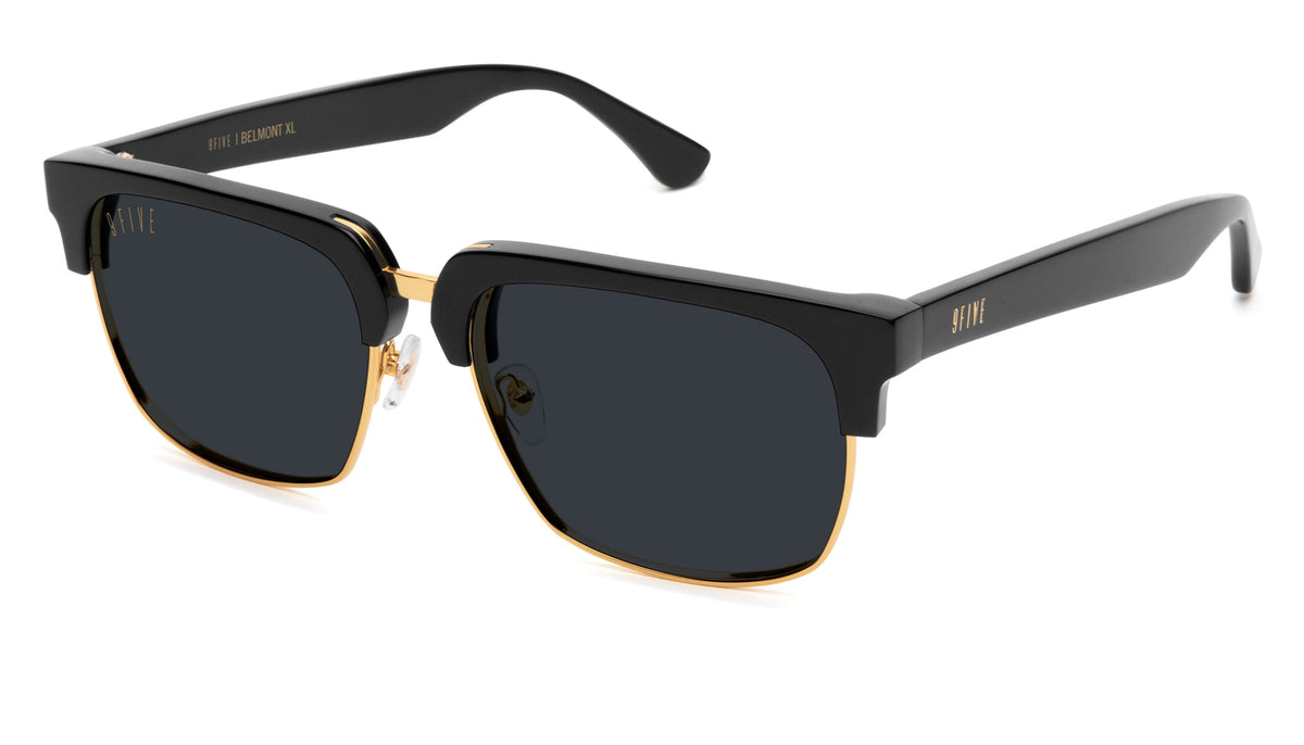 9FIVE Belmont Black & 24K Gold XL Sunglasses